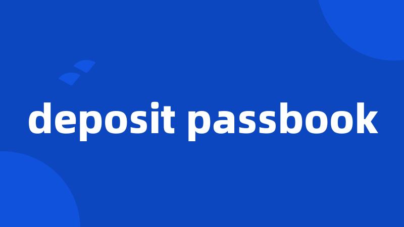 deposit passbook