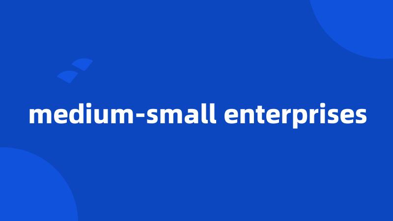 medium-small enterprises