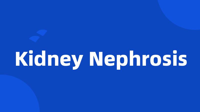 Kidney Nephrosis