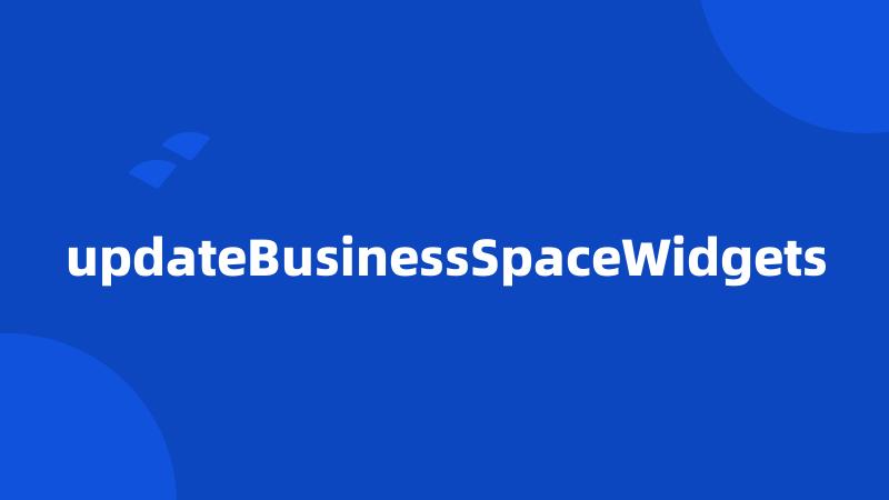 updateBusinessSpaceWidgets