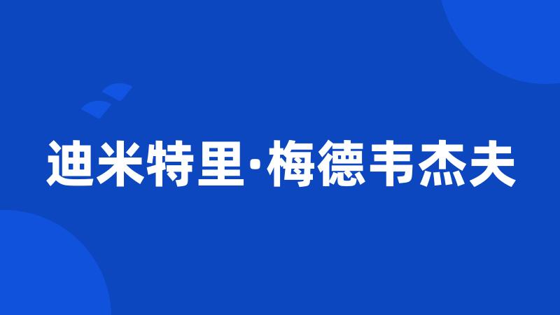 迪米特里·梅德韦杰夫