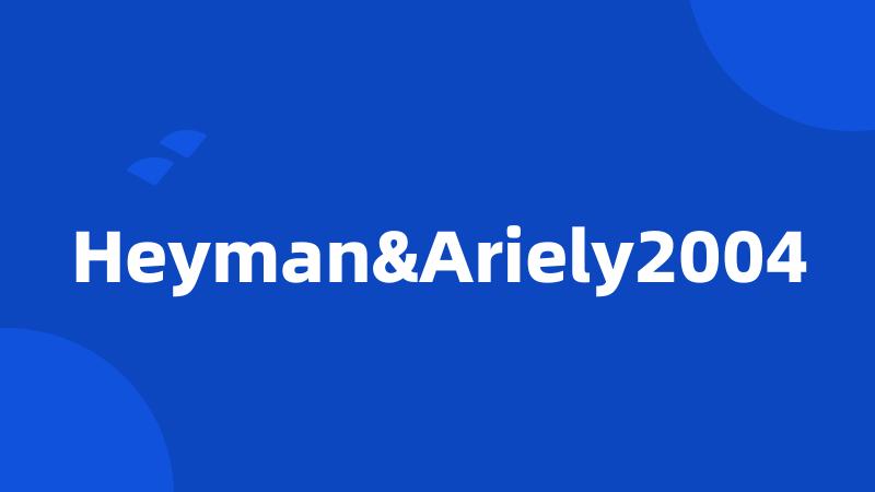 Heyman&Ariely2004