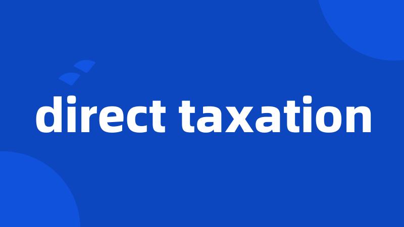 direct taxation