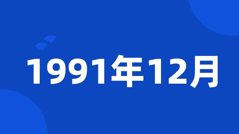 1991年12月