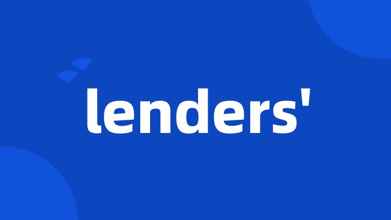 lenders'