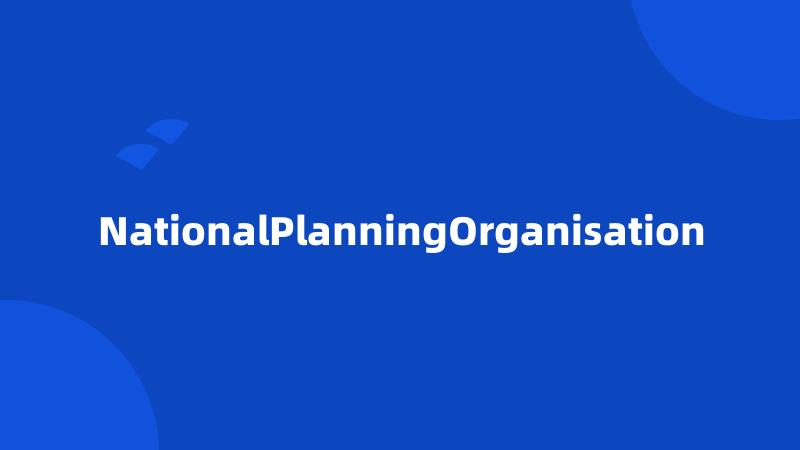 NationalPlanningOrganisation