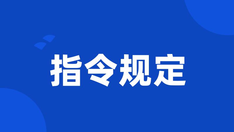 指令规定