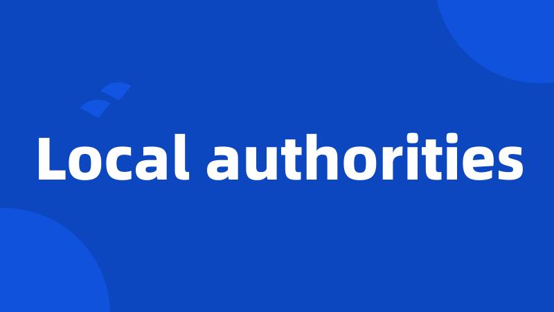 Local authorities