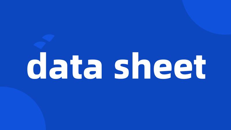 data sheet
