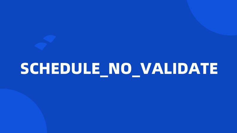 SCHEDULE_NO_VALIDATE