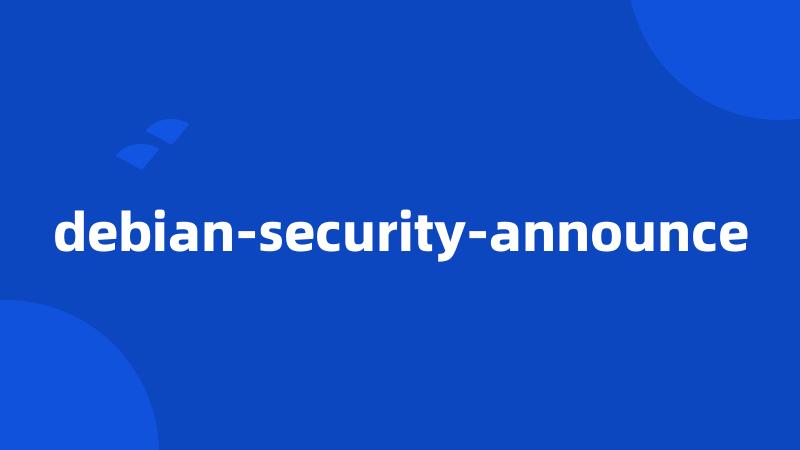 debian-security-announce