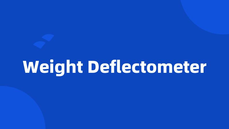 Weight Deflectometer