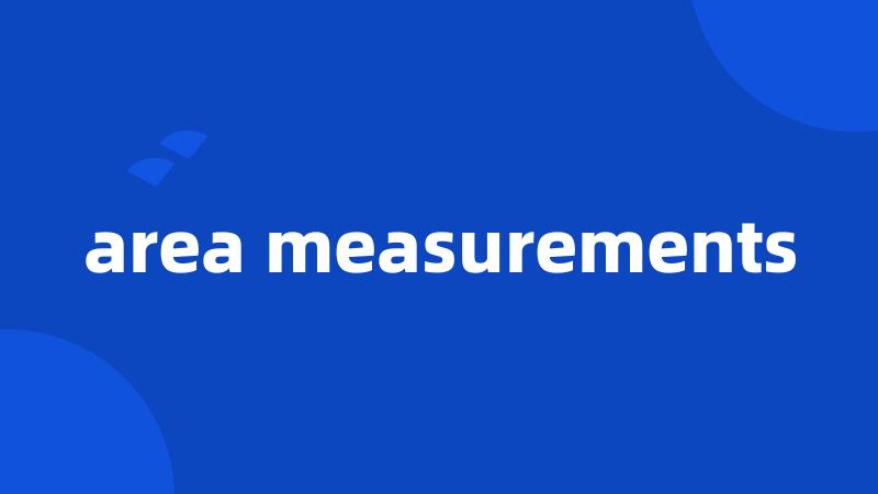 area measurements