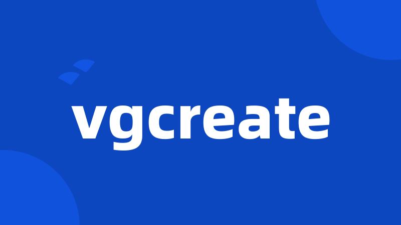 vgcreate