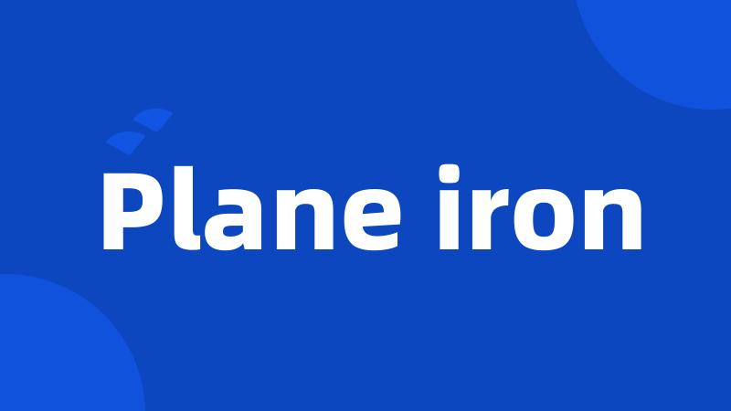 Plane iron