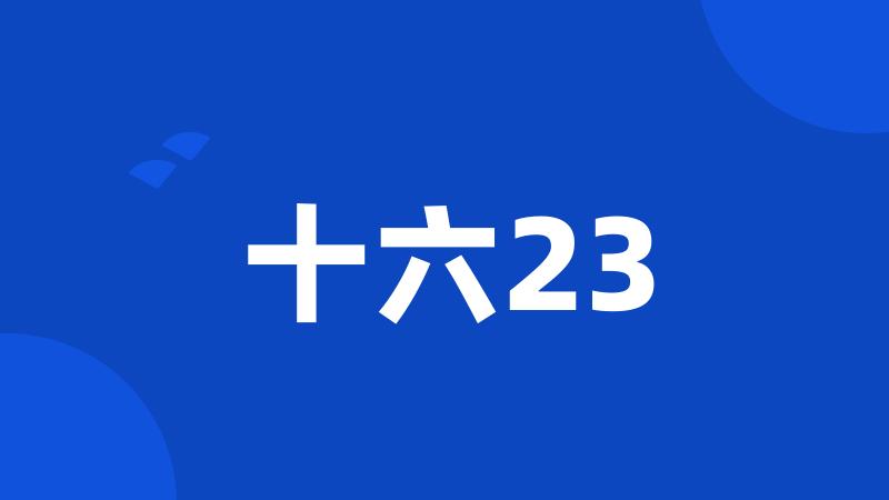 十六23