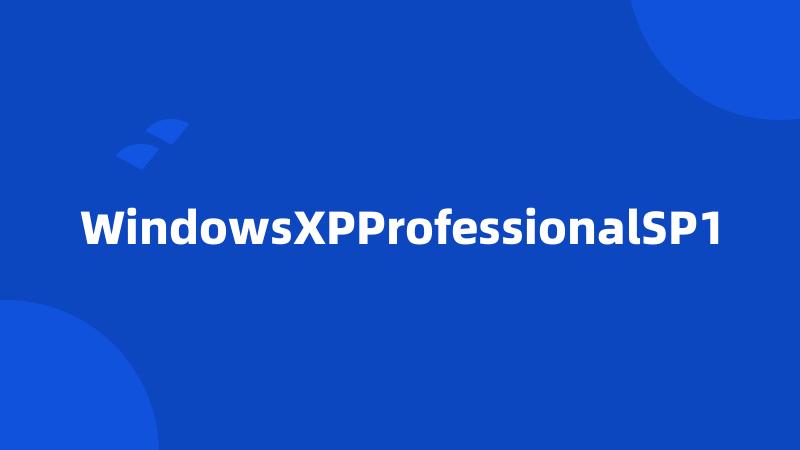 WindowsXPProfessionalSP1