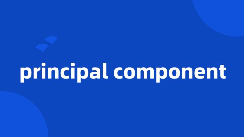 principal component