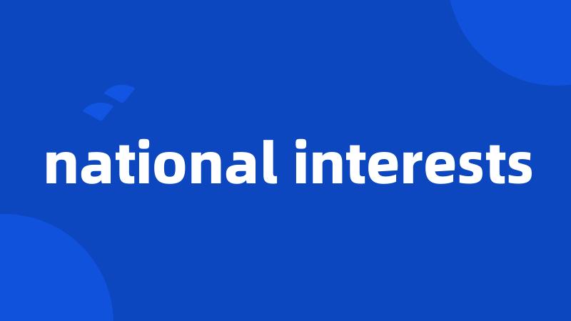 national interests