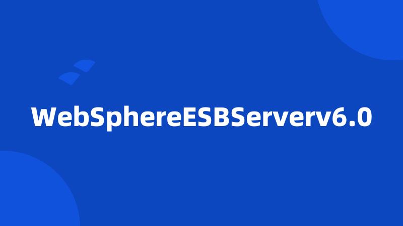 WebSphereESBServerv6.0