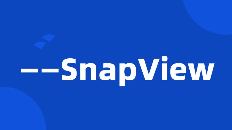 ——SnapView