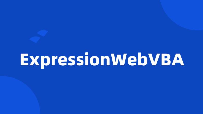 ExpressionWebVBA