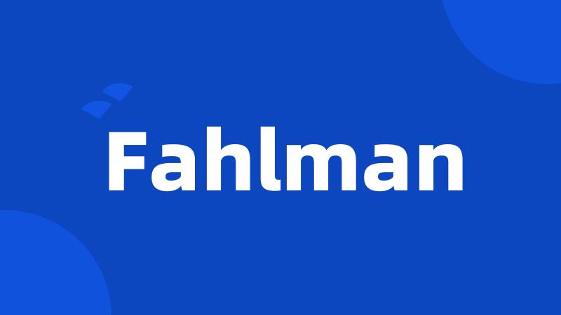 Fahlman