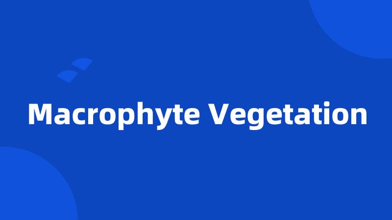 Macrophyte Vegetation