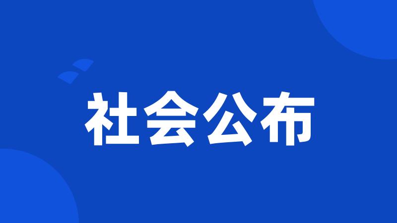 社会公布