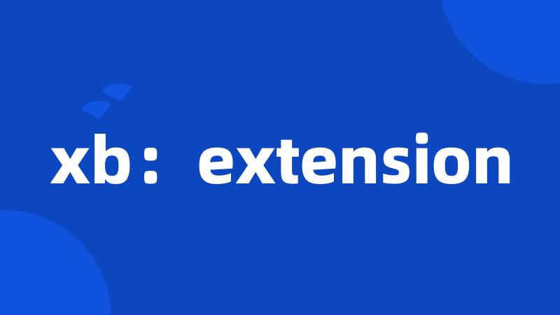 xb：extension