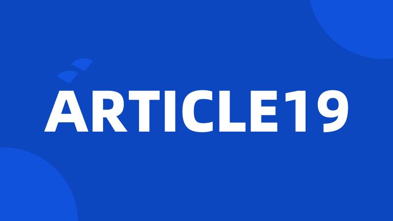 ARTICLE19