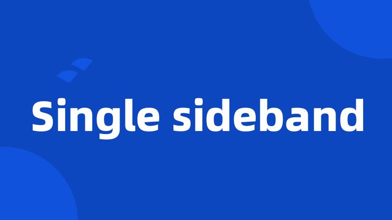 Single sideband
