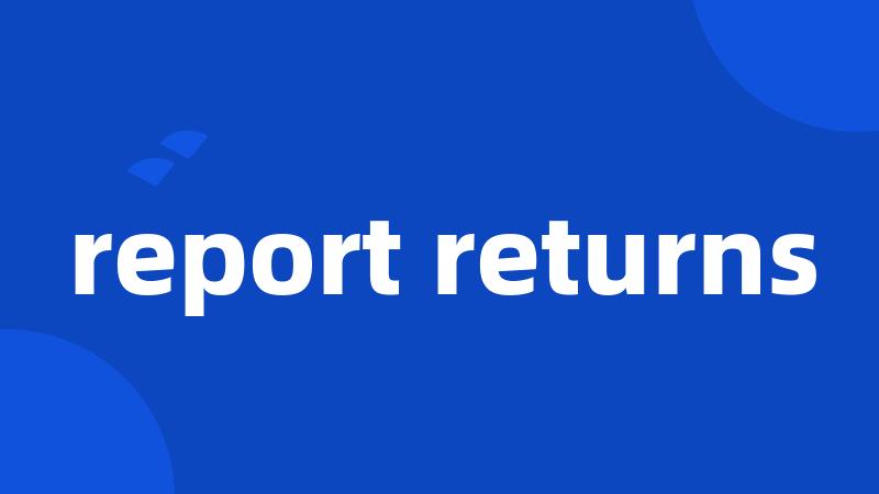 report returns