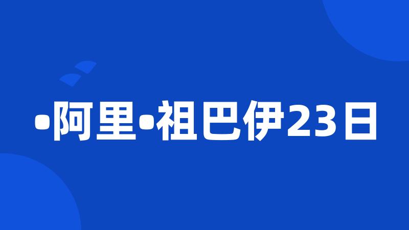 •阿里•祖巴伊23日