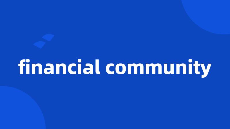 financial community