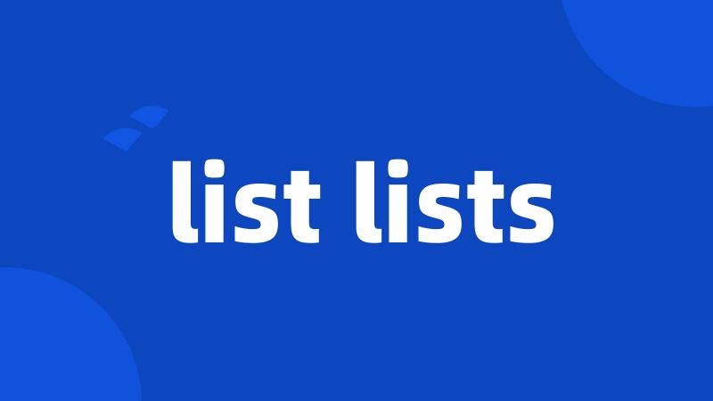 list lists