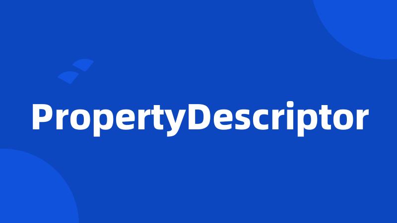 PropertyDescriptor