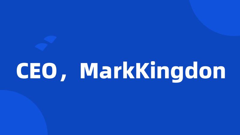 CEO，MarkKingdon