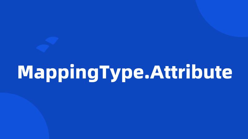 MappingType.Attribute
