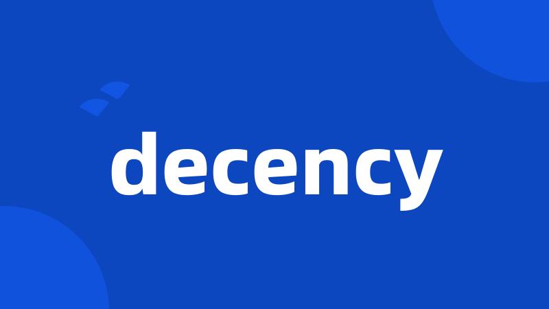 decency