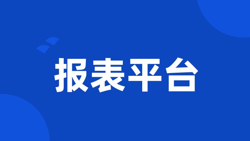 报表平台