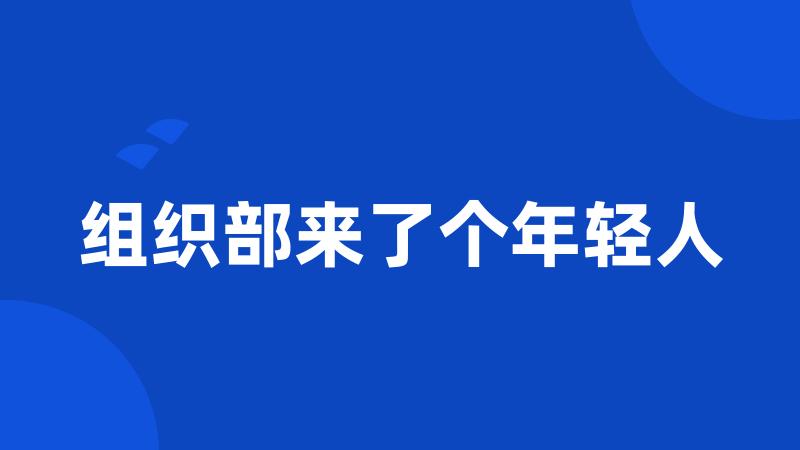 组织部来了个年轻人