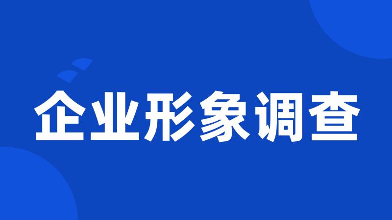 企业形象调查