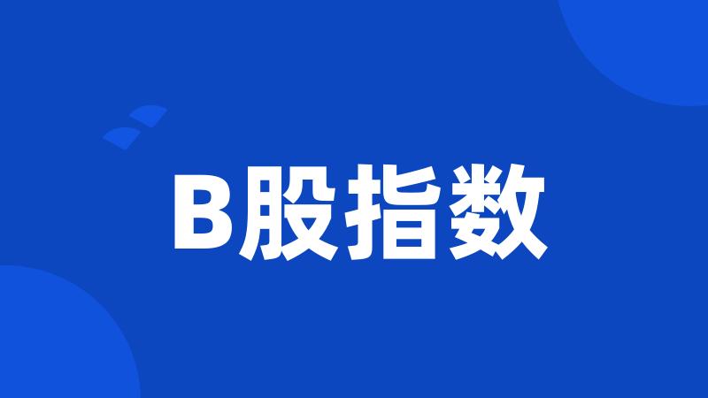 B股指数