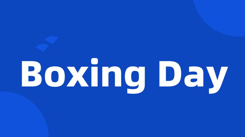 Boxing Day